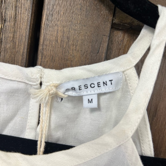 CRESCENT Linen Blend Halter Top Ivory Size Medium NWT - Picture 4 of 8